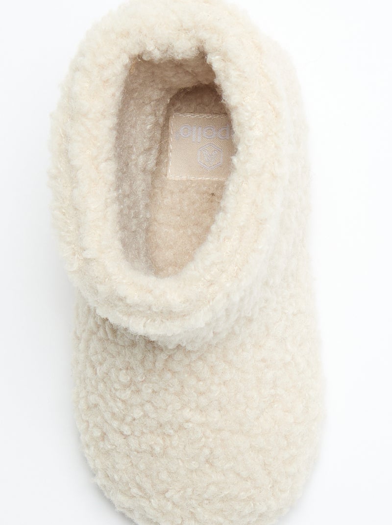 Pantufas botas com efeito carneiro Bege - Kiabi
