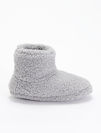 Pantufas botas com efeito carneiro