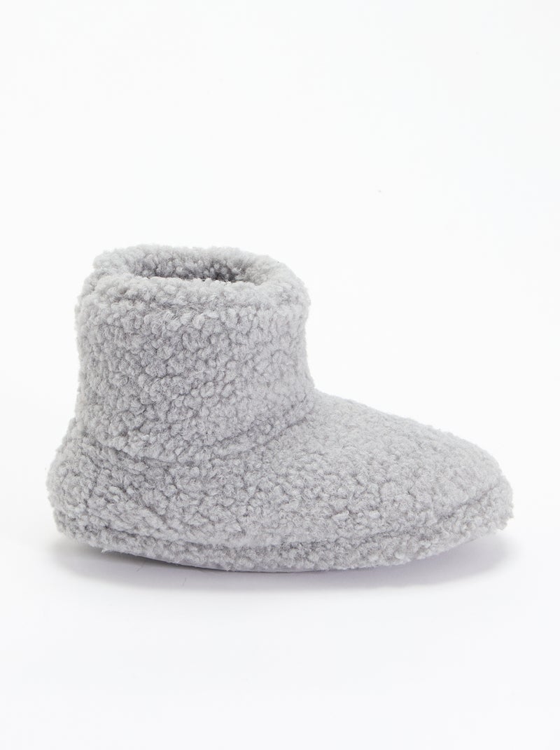 Pantufas botas com efeito carneiro Cinza - Kiabi