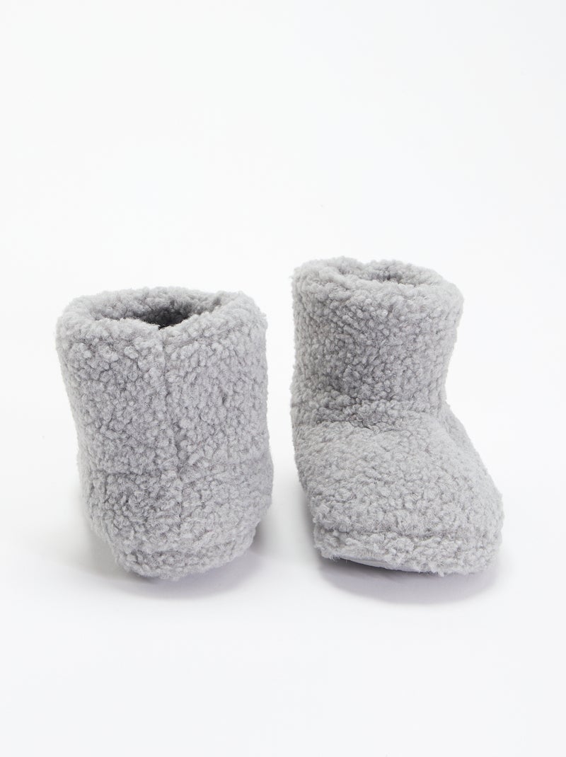 Pantufas botas com efeito carneiro Cinza - Kiabi