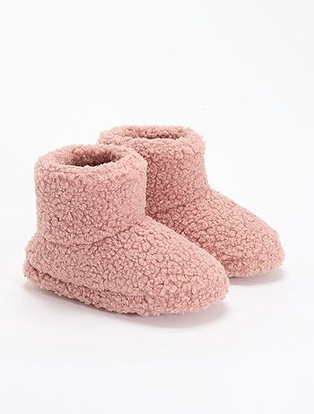 Pantufas botas com efeito carneiro