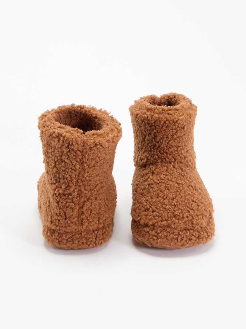 Pantufas botas com efeito carneiro Vermelho - Kiabi