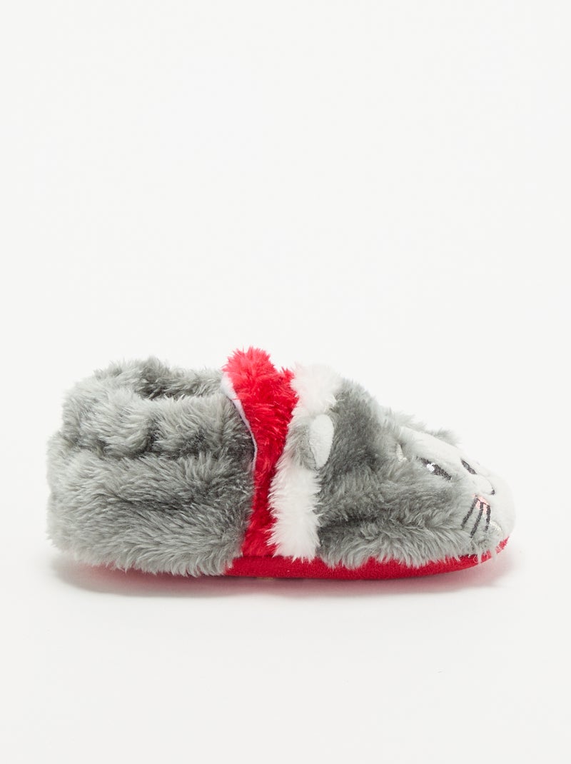 Pantufas botim de animais 'Natal' Cinza - Kiabi
