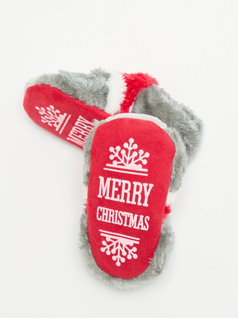 Pantufas botim de animais 'Natal' Cinza - Kiabi
