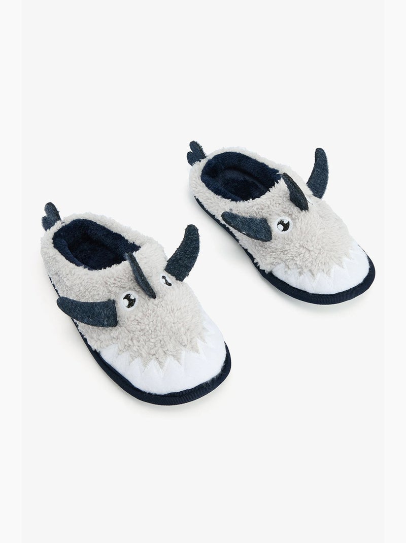 Pantufas botinha infantis shark com detalhe bordado penti Cinza azul-marinho - Kiabi