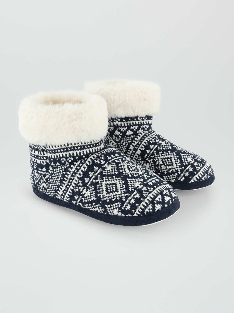 Pantufas botins forradas de Natal AZUL - Kiabi