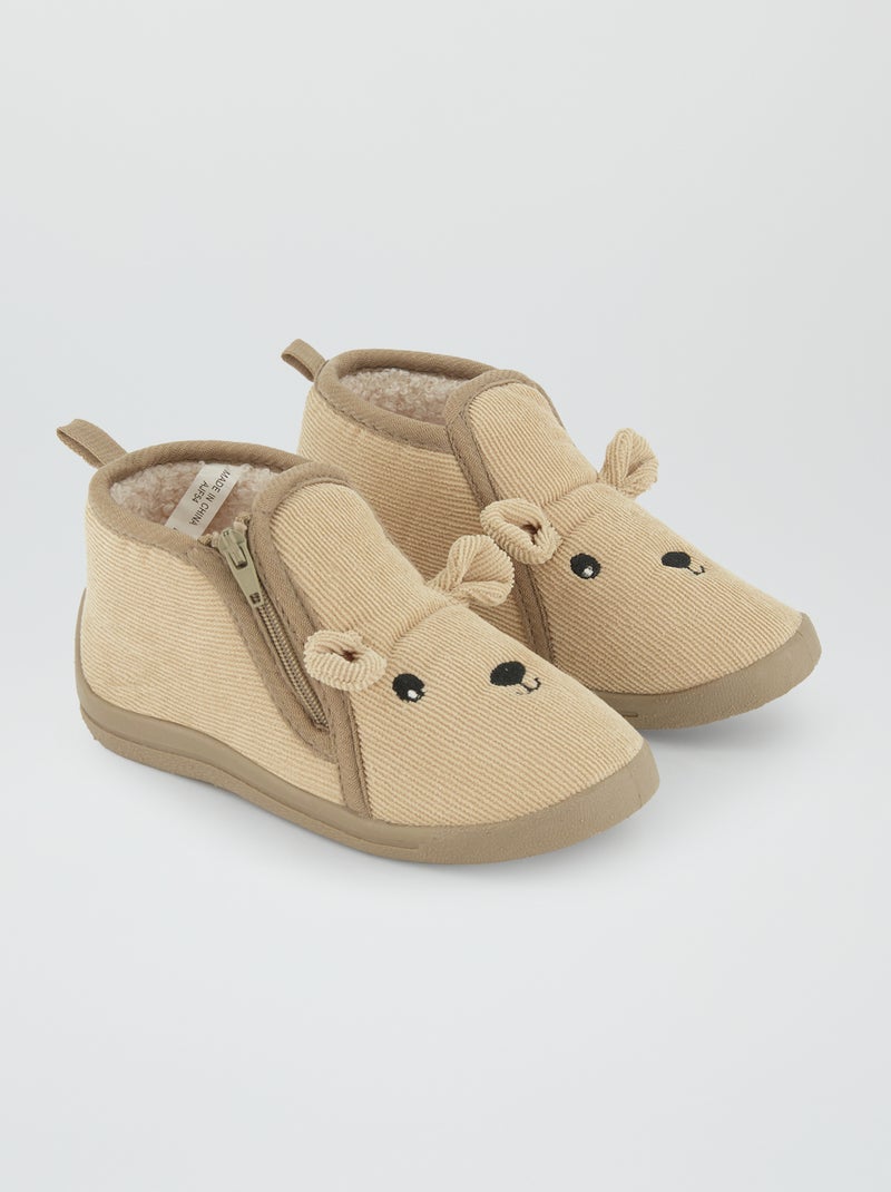 Pantufas botins 'urso' Branco - Kiabi