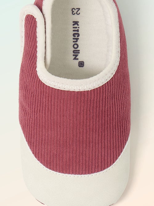 Pantufas caneladas com fecho de velcro - 'Kitchoun' - Kiabi