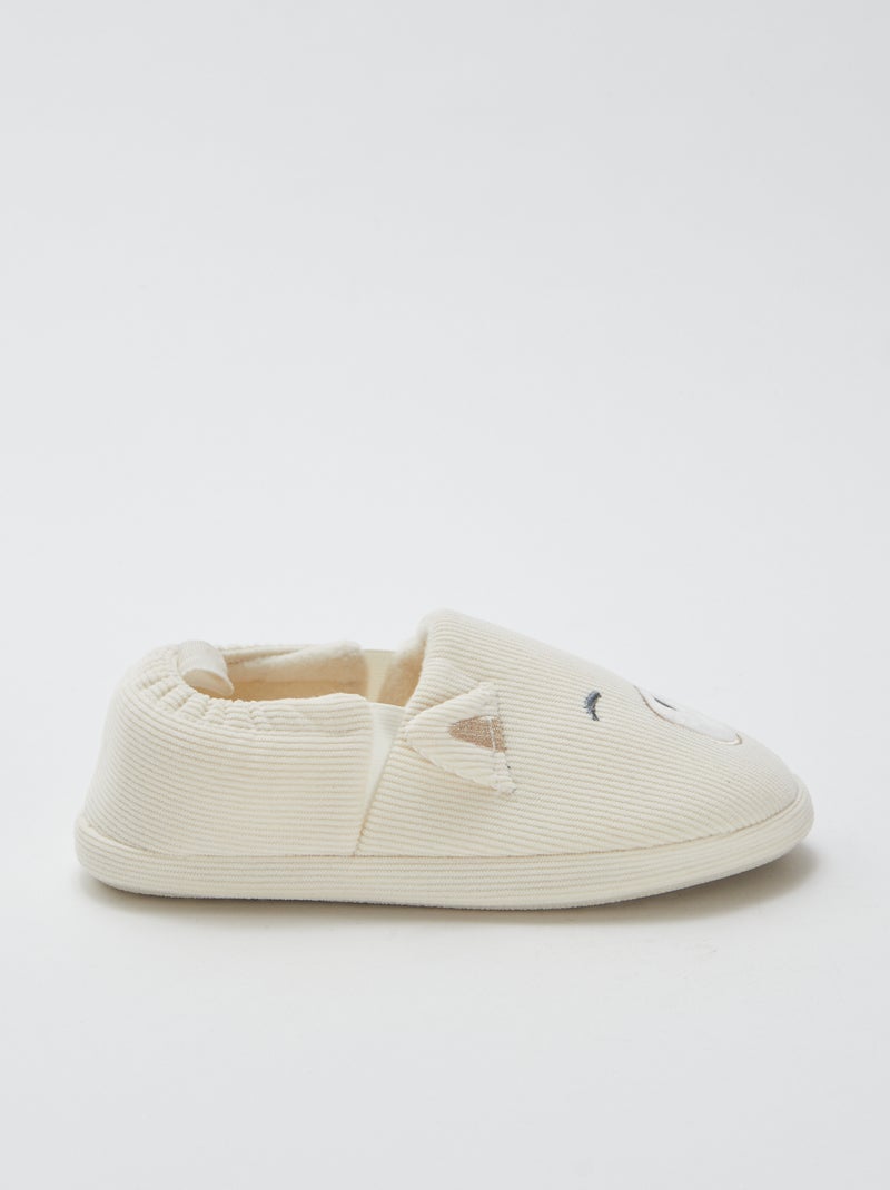 Pantufas com animal Bege - Kiabi