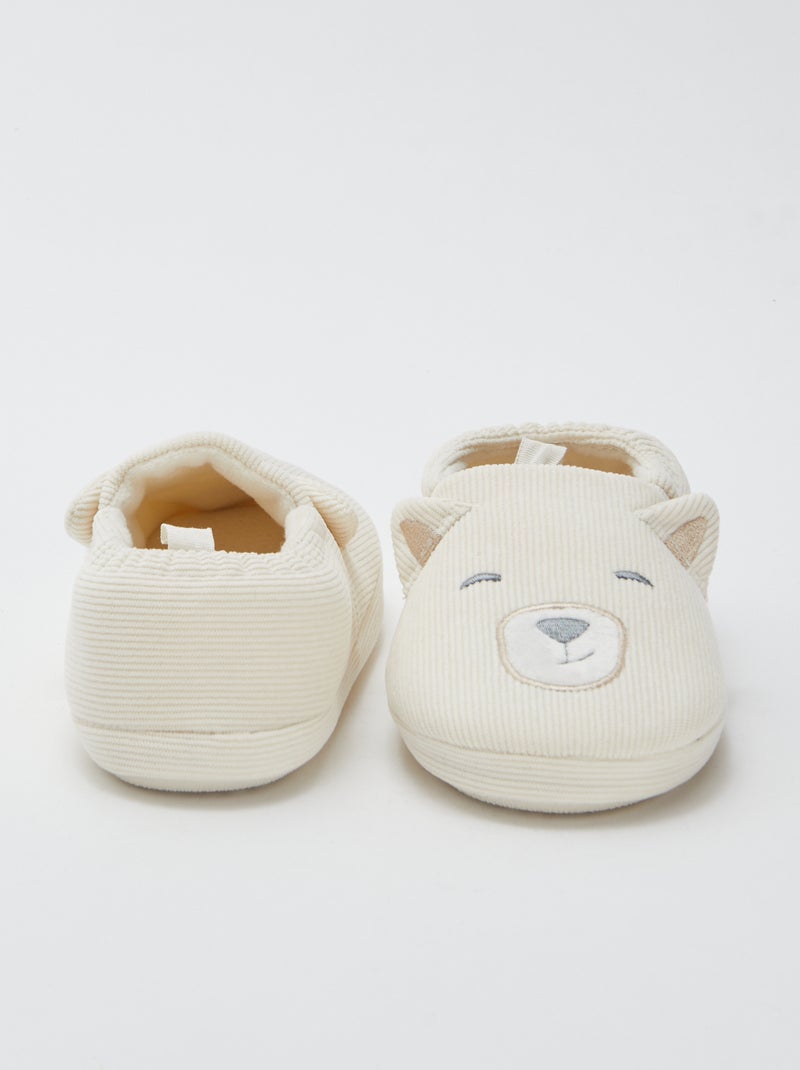 Pantufas com animal Bege - Kiabi