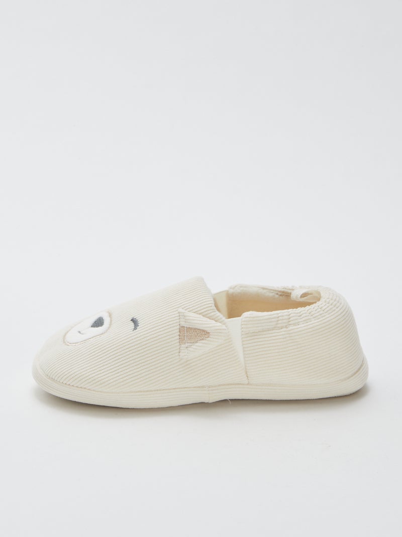 Pantufas com animal Bege - Kiabi