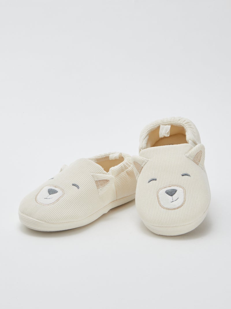 Pantufas com animal Bege - Kiabi