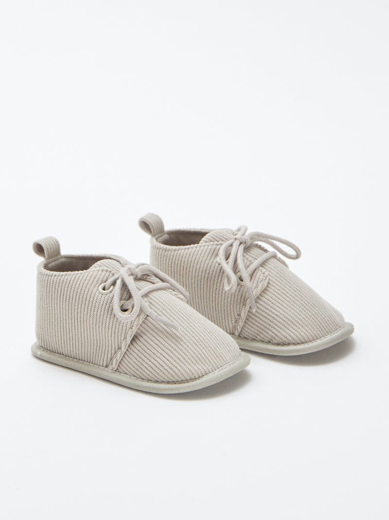 Pantufas com atacadores Cinza - Kiabi