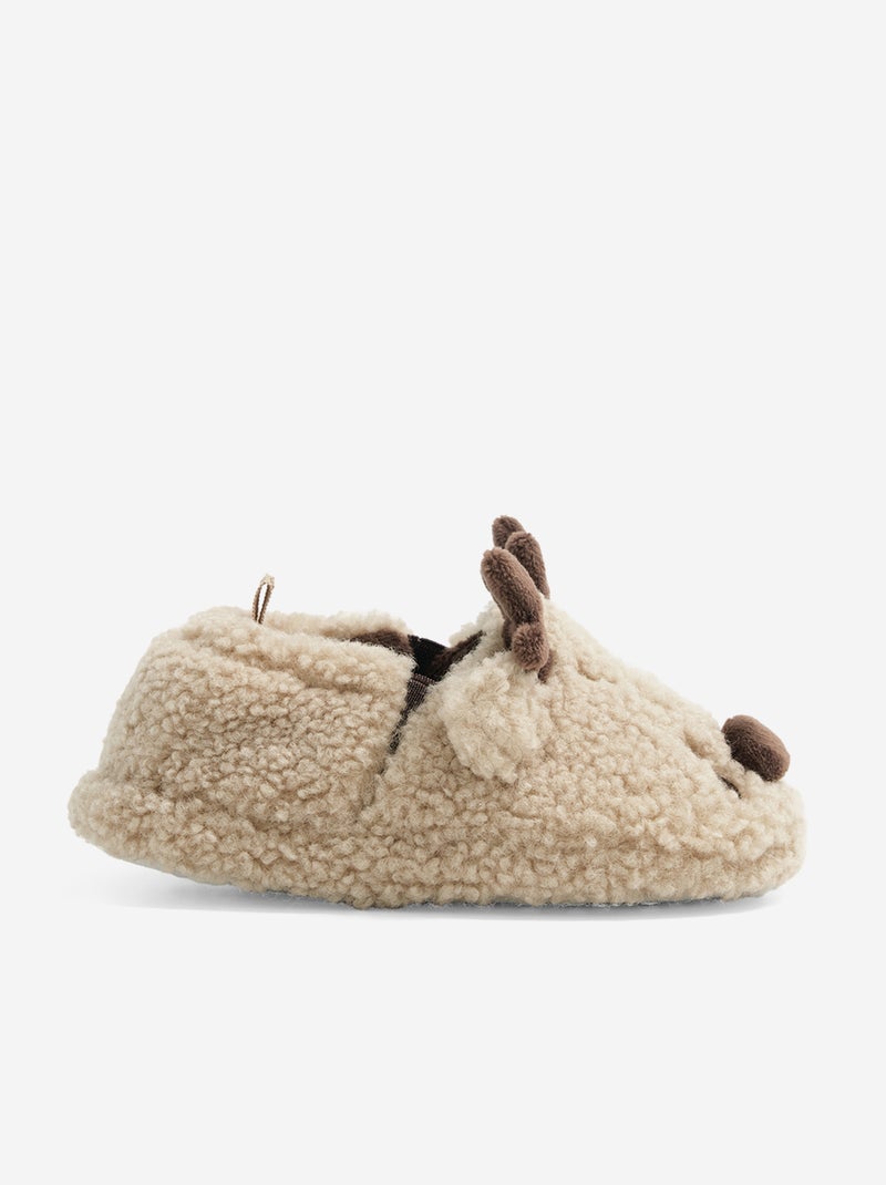 Pantufas com efeito carneirinho Castanho - Kiabi