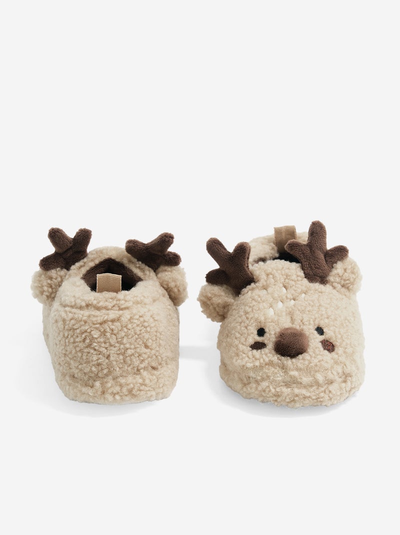 Pantufas com efeito carneirinho Castanho - Kiabi