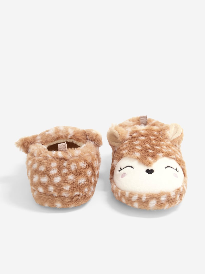 Pantufas com efeito de pelo de ovelha Castanho - Kiabi