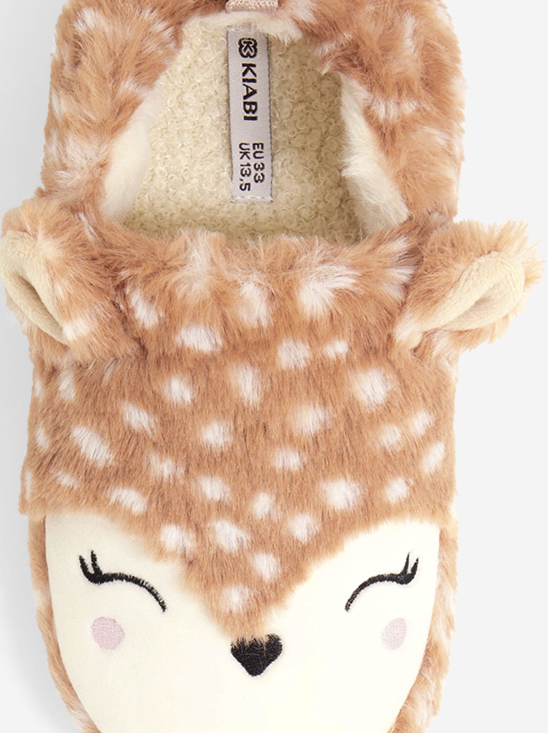 Pantufas com efeito de pelo de ovelha Castanho - Kiabi