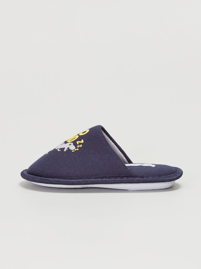Pantufas com estampados 'Dino Sound' Azul Naval - Kiabi