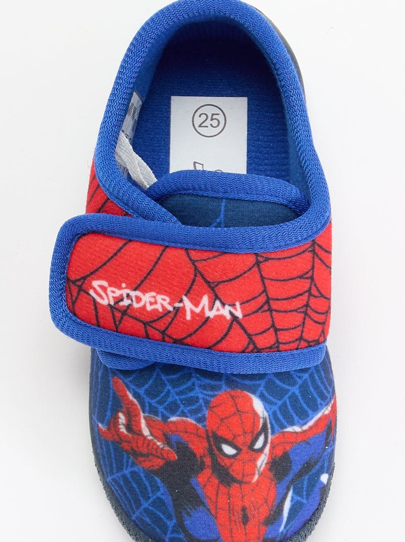 Pantufas com fecho de velcro 'Spiderman' Azul - Kiabi