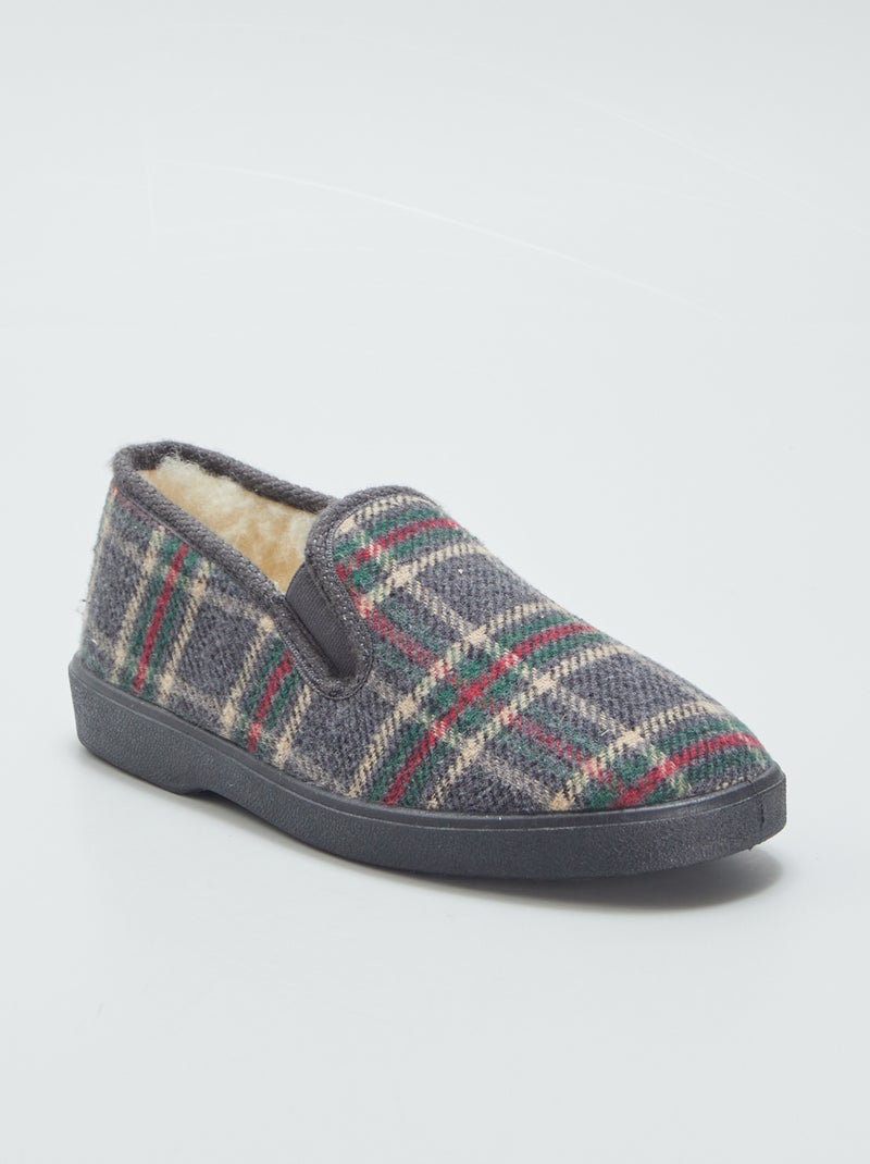 Pantufas com interior efeito lã de carneiro CINZA - Kiabi