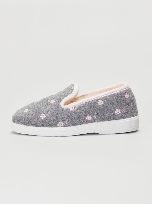 Pantufas com motivo 'flor' - Kiabi