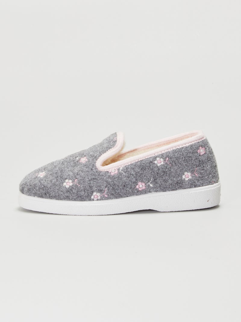 Pantufas com motivo 'flor' BRANCO - Kiabi