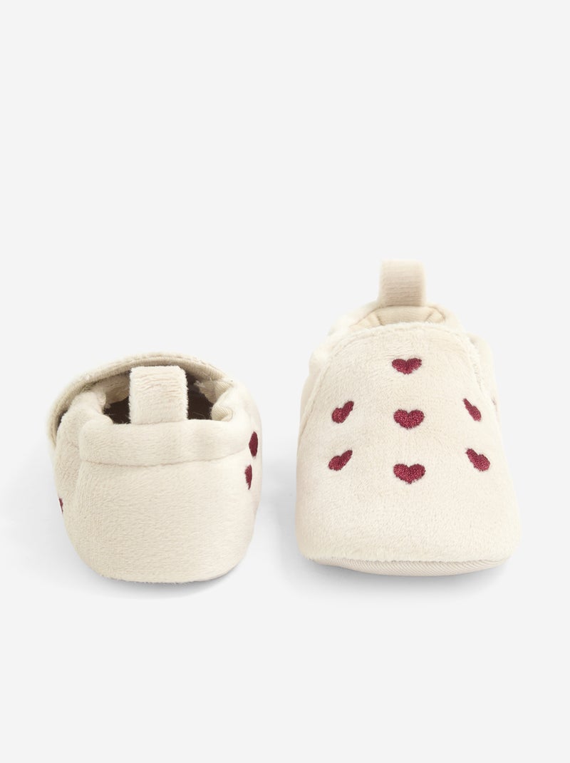 Pantufas 'coração' Bege - Kiabi
