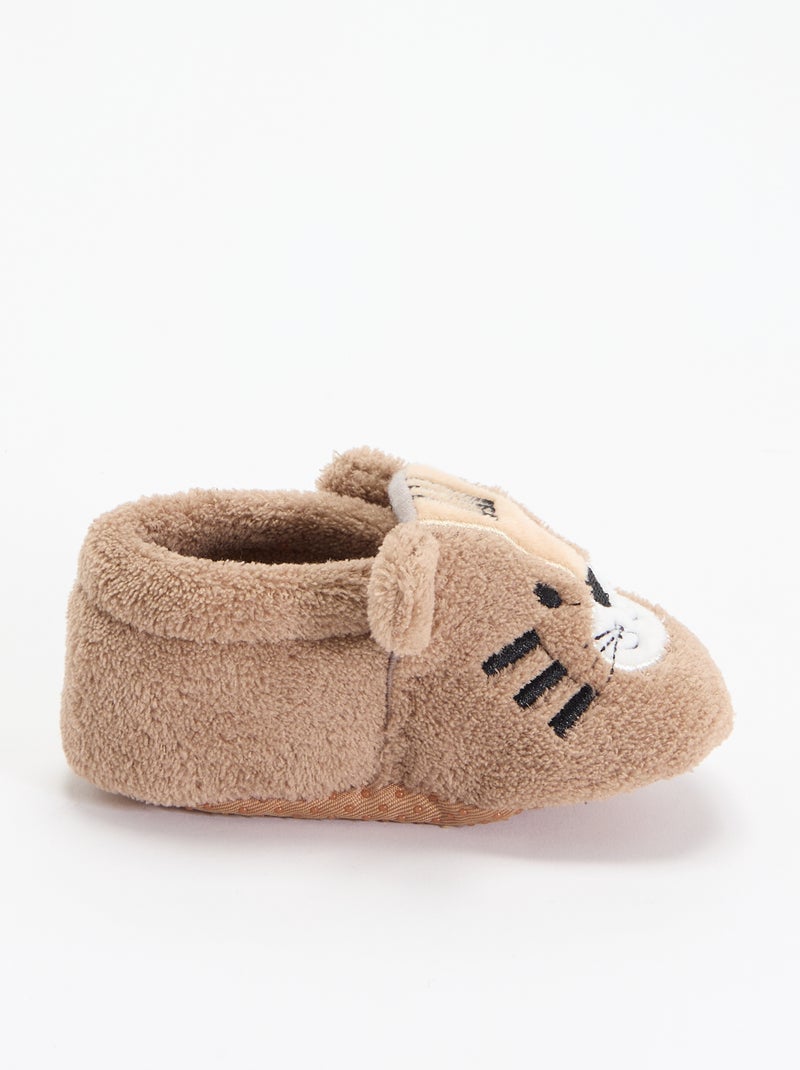 Pantufas de animais quentinhas Bege - Kiabi