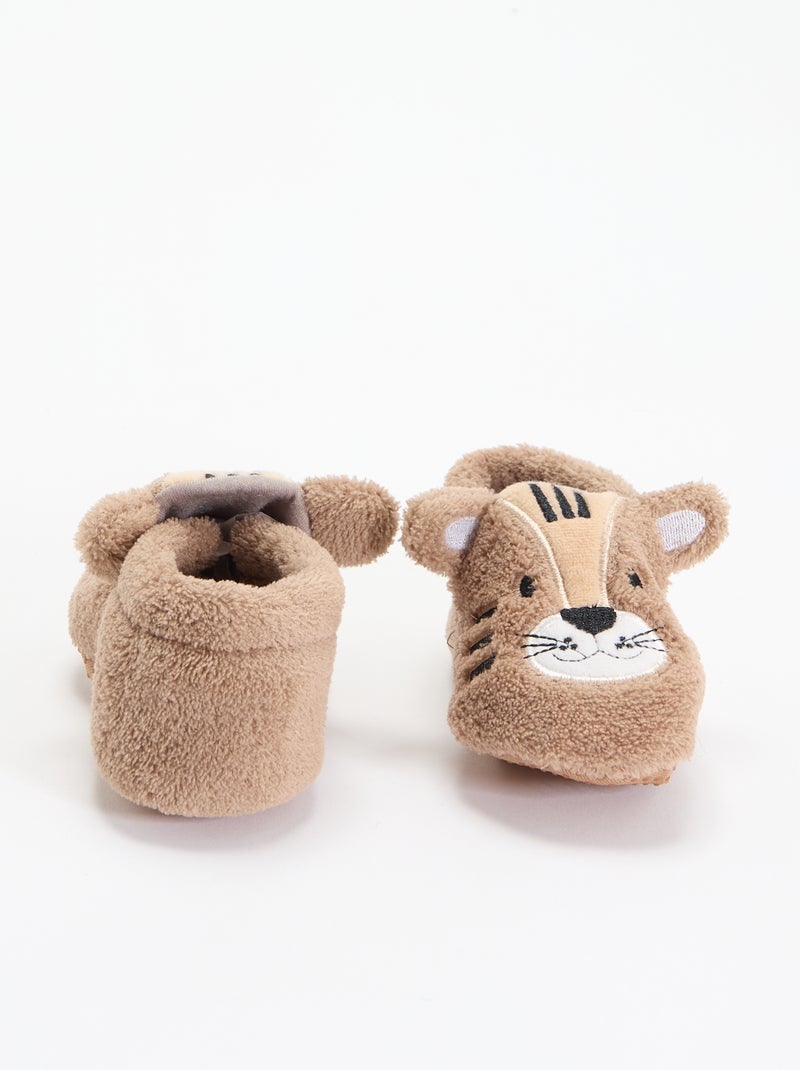 Pantufas de animais quentinhas Bege - Kiabi