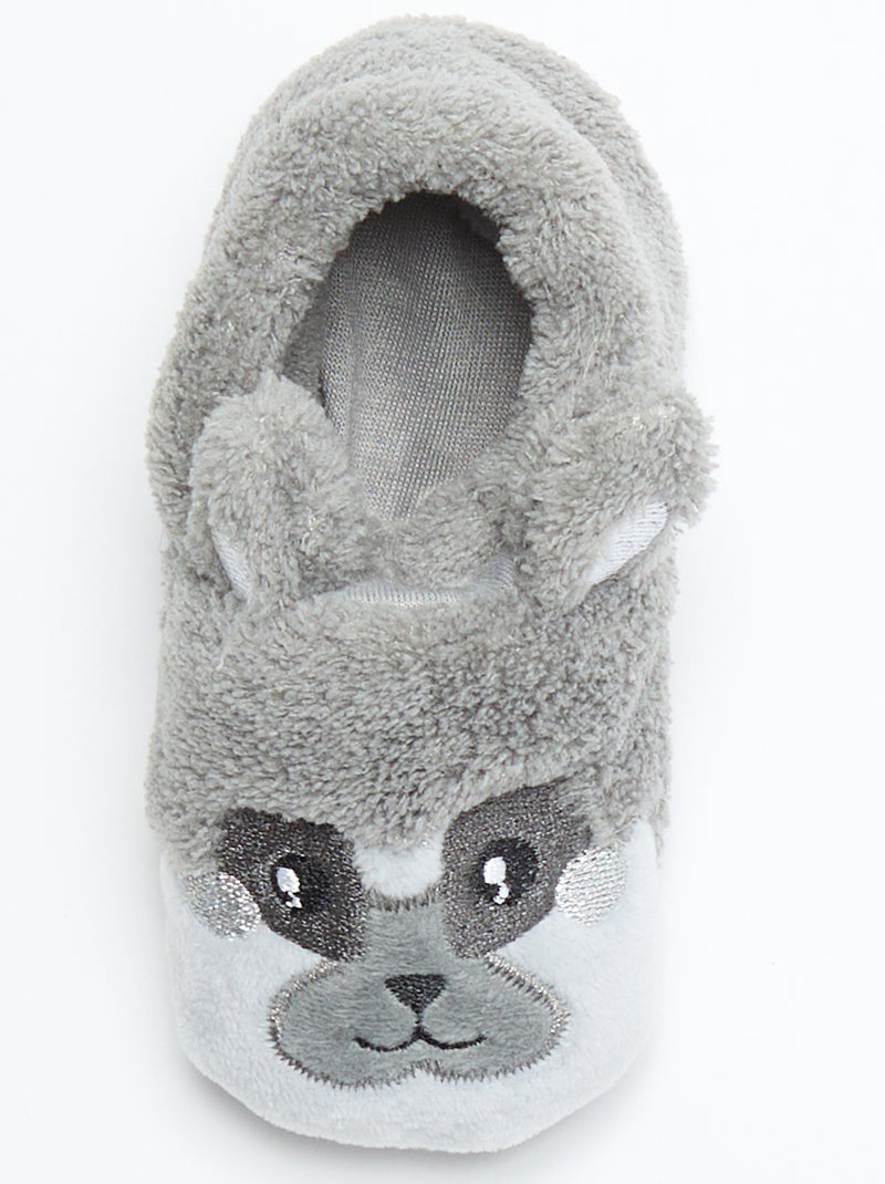 Pantufas de animais quentinhas Cinza - Kiabi