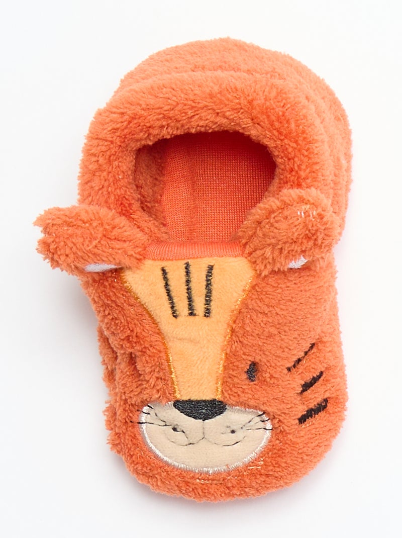 Pantufas de animais quentinhas Laranja - Kiabi