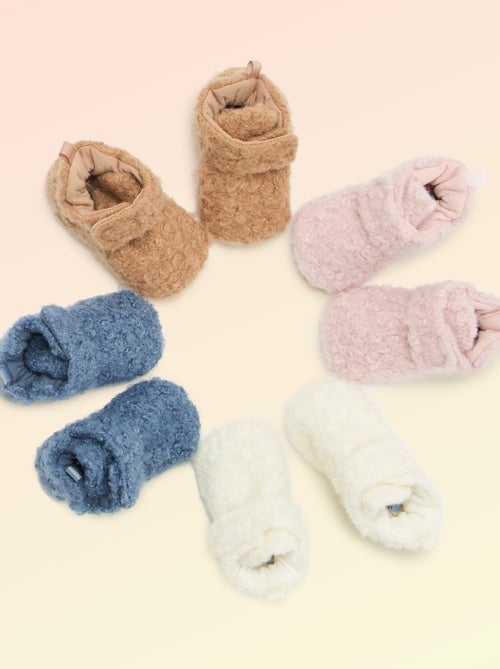 Pantufas de cano alto com efeito carneiro - 'Kitchoun' - Kiabi Pantufas de cano alto com efeito carneiro - 'Kitchoun' - Kiabi