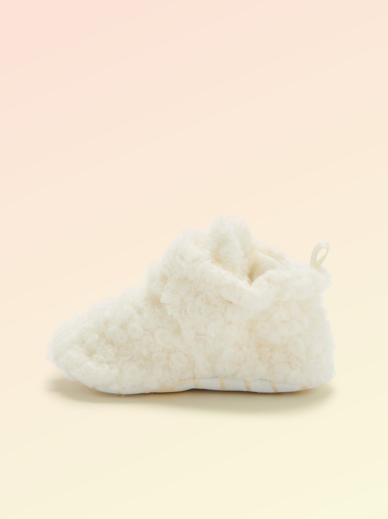 Pantufas de cano alto com efeito carneiro - 'Kitchoun' Bege - Kiabi