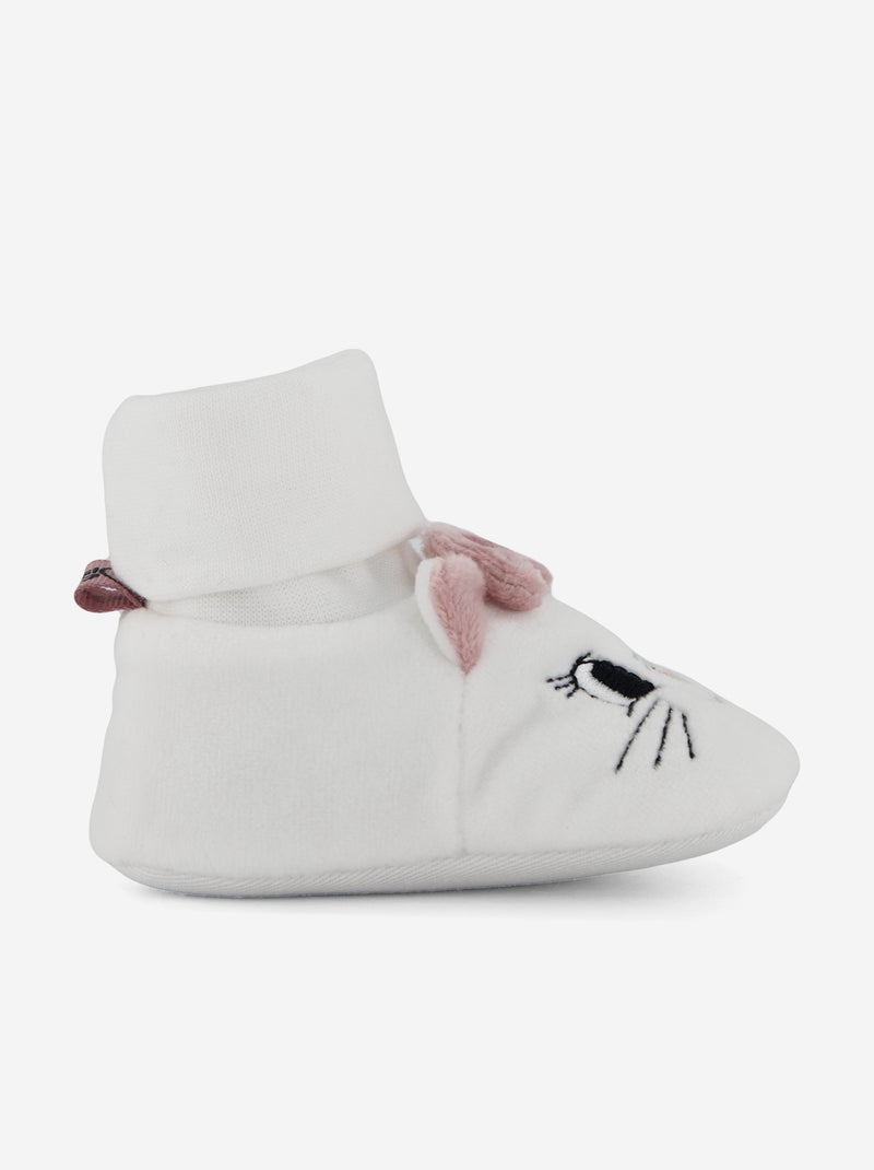 Pantufas de cano alto 'Marie' Branco - Kiabi
