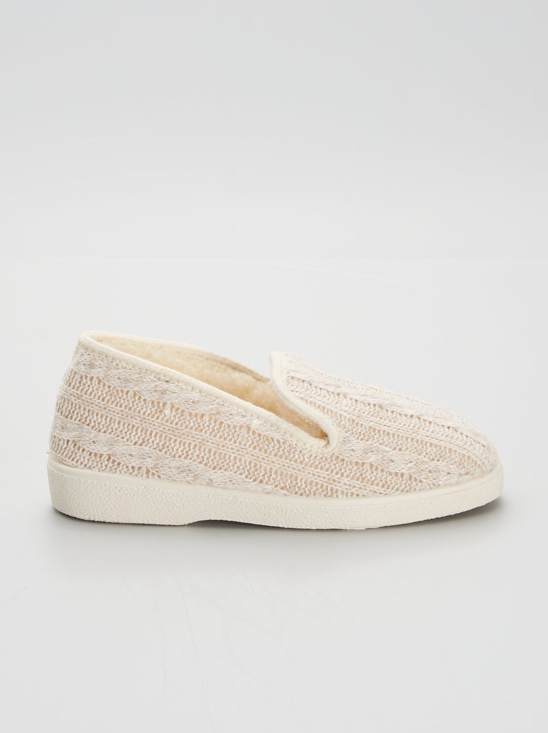 Pantufas de malha BEGE - Kiabi