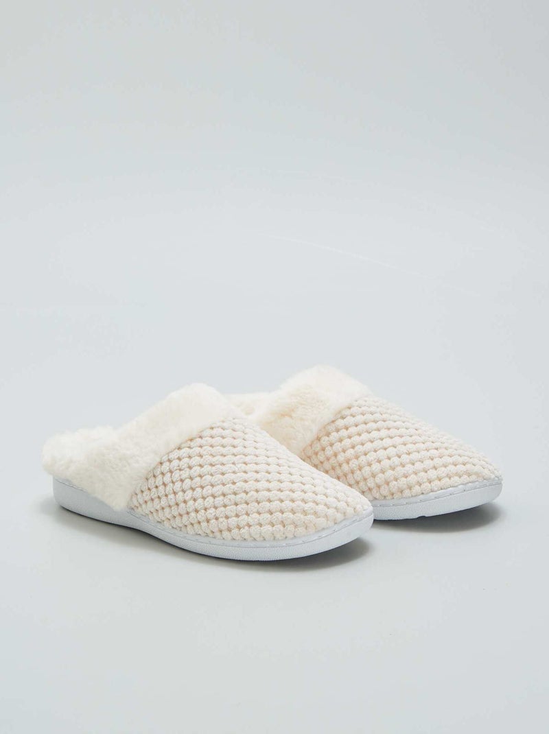 Pantufas de malha suave BEGE - Kiabi