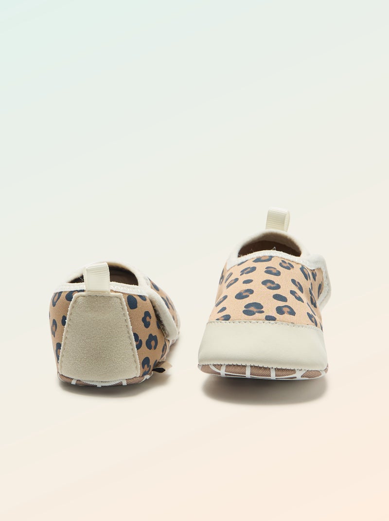 Pantufas de motricidade 2 'para gatinhar' - Kitchoun Bege - Kiabi