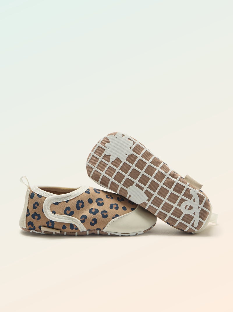 Pantufas de motricidade 2 'para gatinhar' - Kitchoun Bege - Kiabi