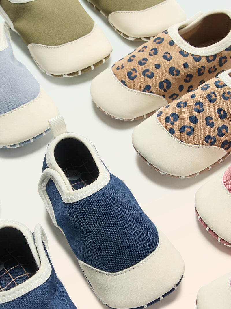 Pantufas de motricidade 2 'para gatinhar' - Kitchoun Rosa - Kiabi