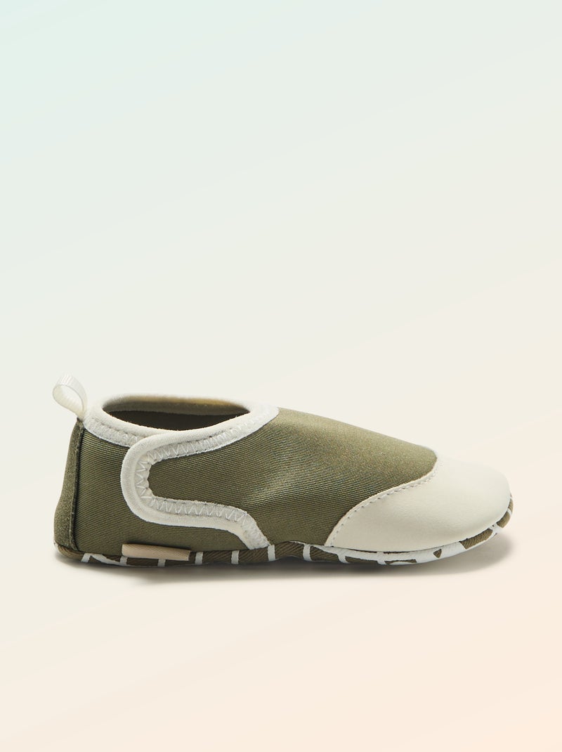 Pantufas de motricidade 2 'para gatinhar' - Kitchoun Verde - Kiabi