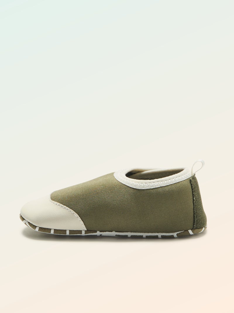 Pantufas de motricidade 2 'para gatinhar' - Kitchoun Verde - Kiabi