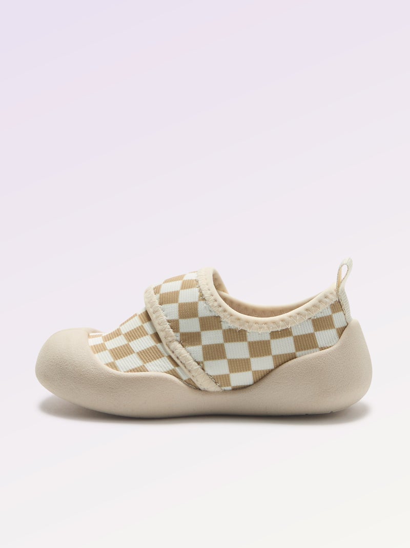 Pantufas de motricidade 3 para os primeiros passos - Kitchoun Bege - Kiabi