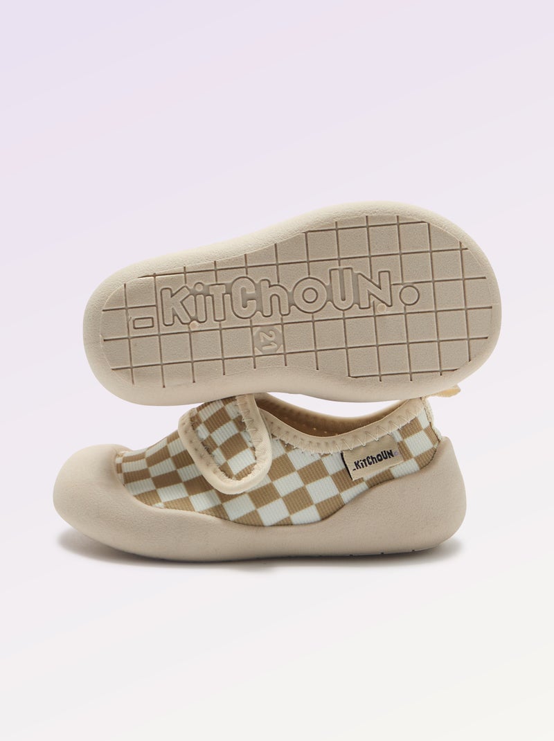 Pantufas de motricidade 3 para os primeiros passos - Kitchoun Bege - Kiabi
