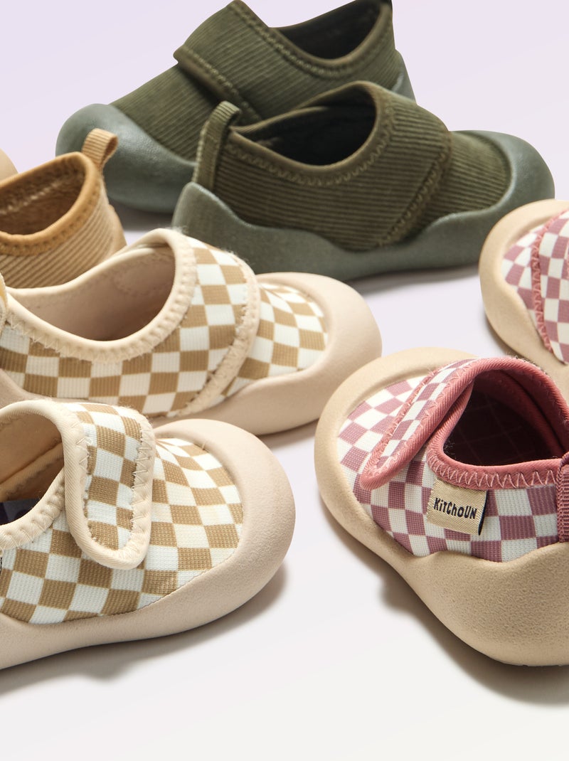 Pantufas de motricidade 3 para os primeiros passos - Kitchoun Bege - Kiabi