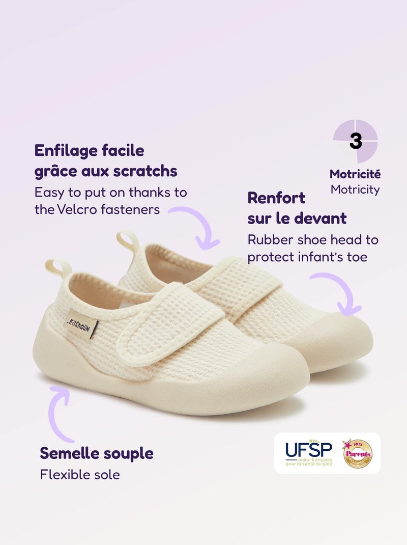 Pantufas de motricidade 3 'primeiros passos' - Kitchoun Bege - Kiabi
