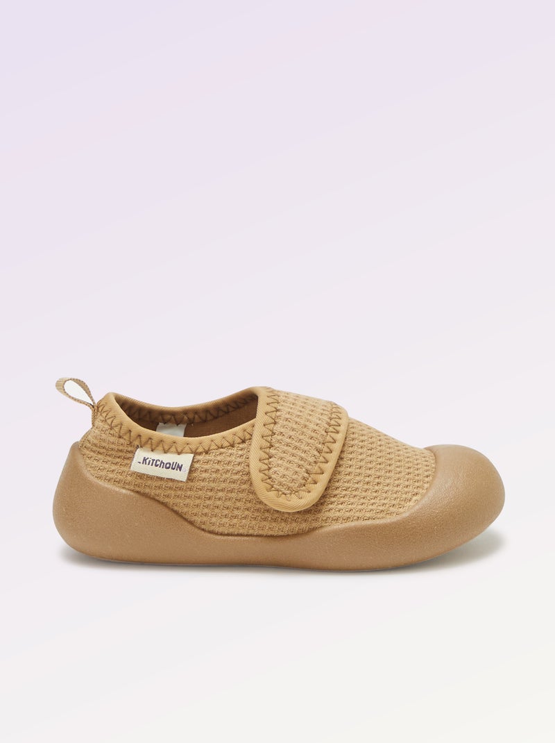 Pantufas de motricidade 3 'primeiros passos' - Kitchoun Castanho - Kiabi