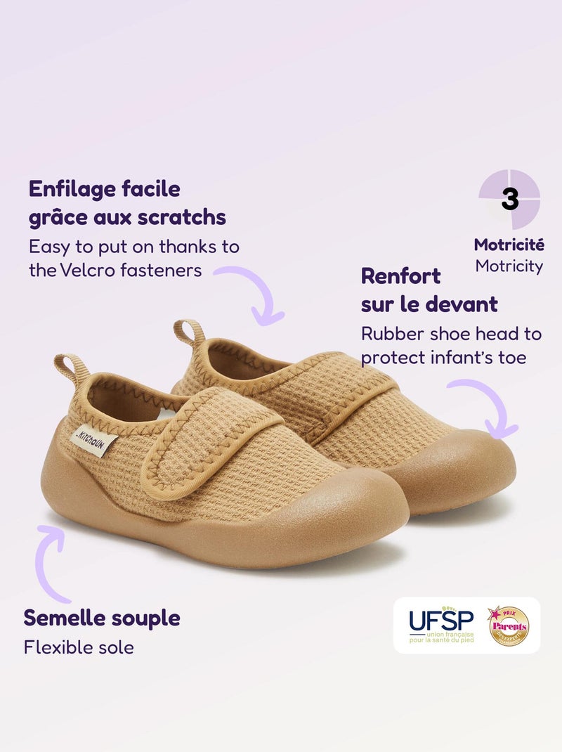Pantufas de motricidade 3 'primeiros passos' - Kitchoun Castanho - Kiabi