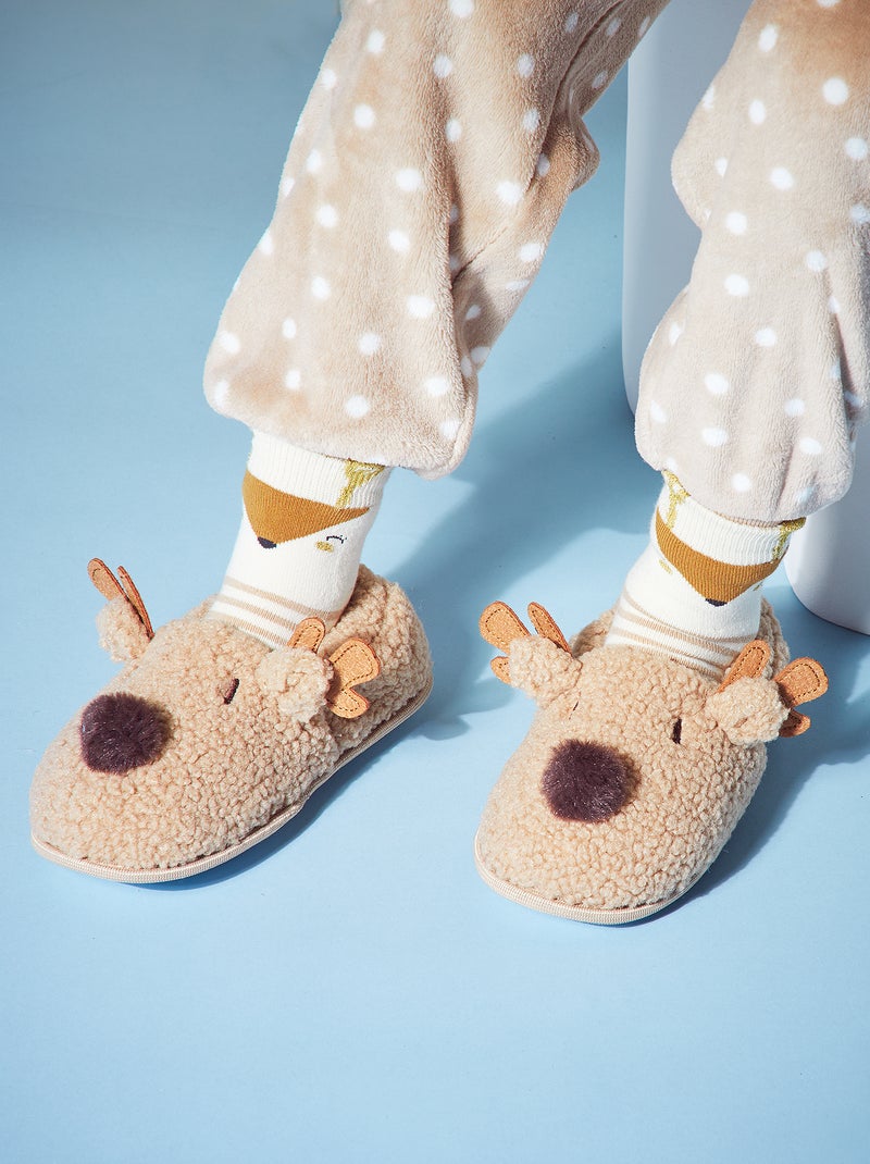 Pantufas de Natal BEGE - Kiabi