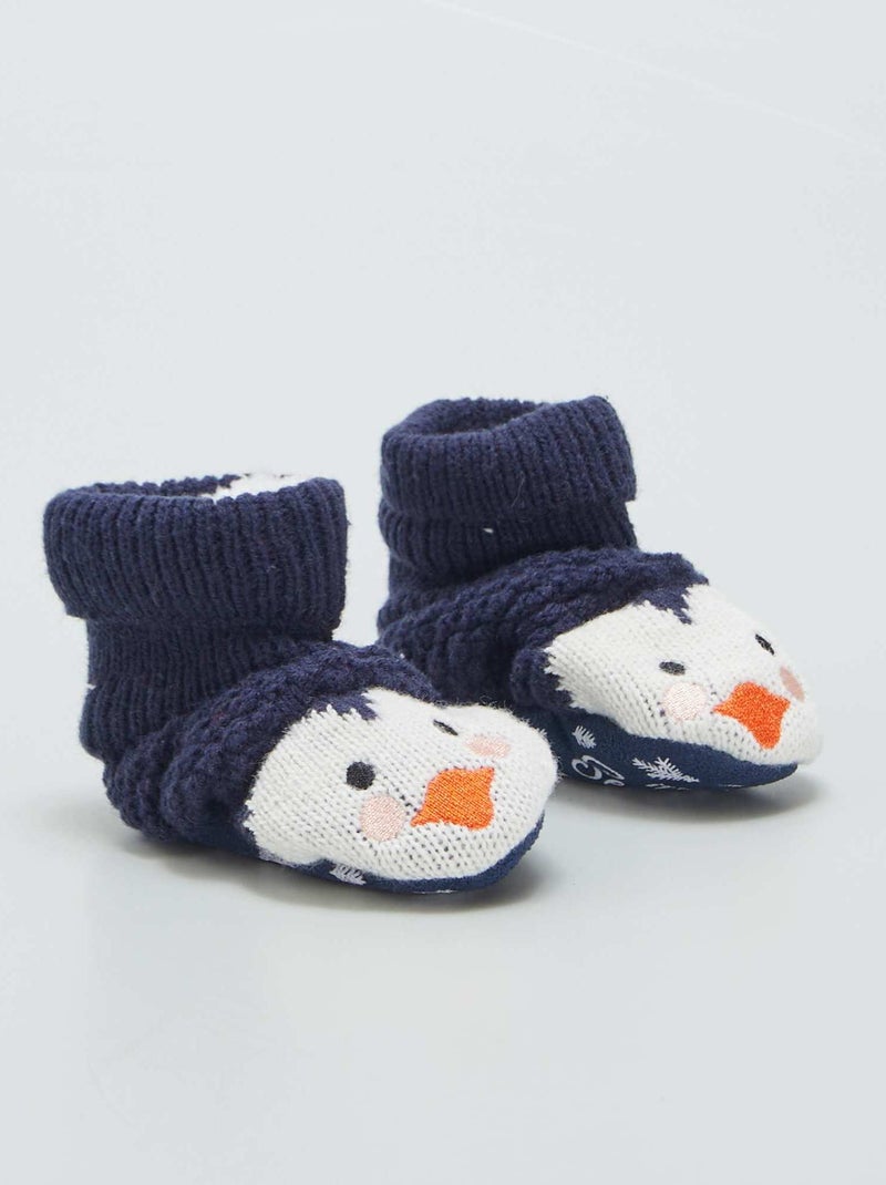 Pantufas de tricô AZUL - Kiabi