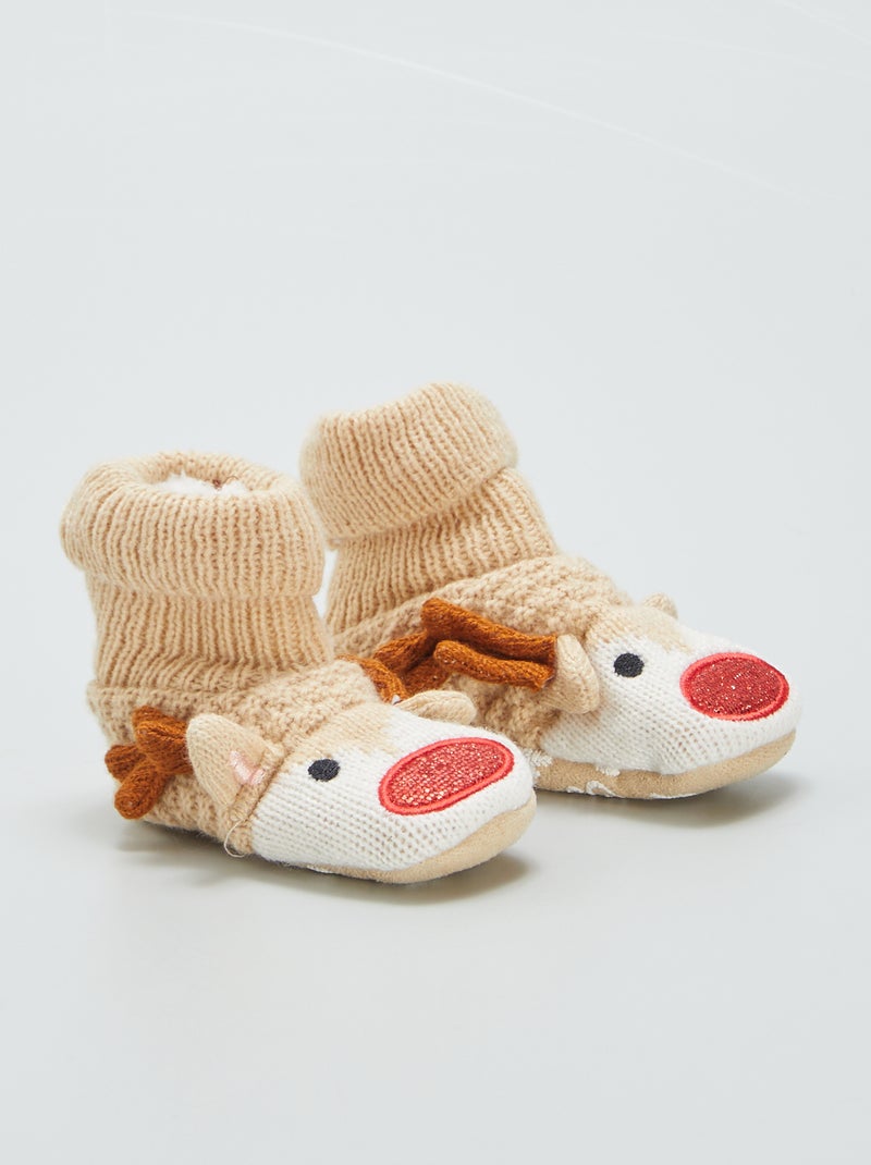 Pantufas de tricô BEGE - Kiabi